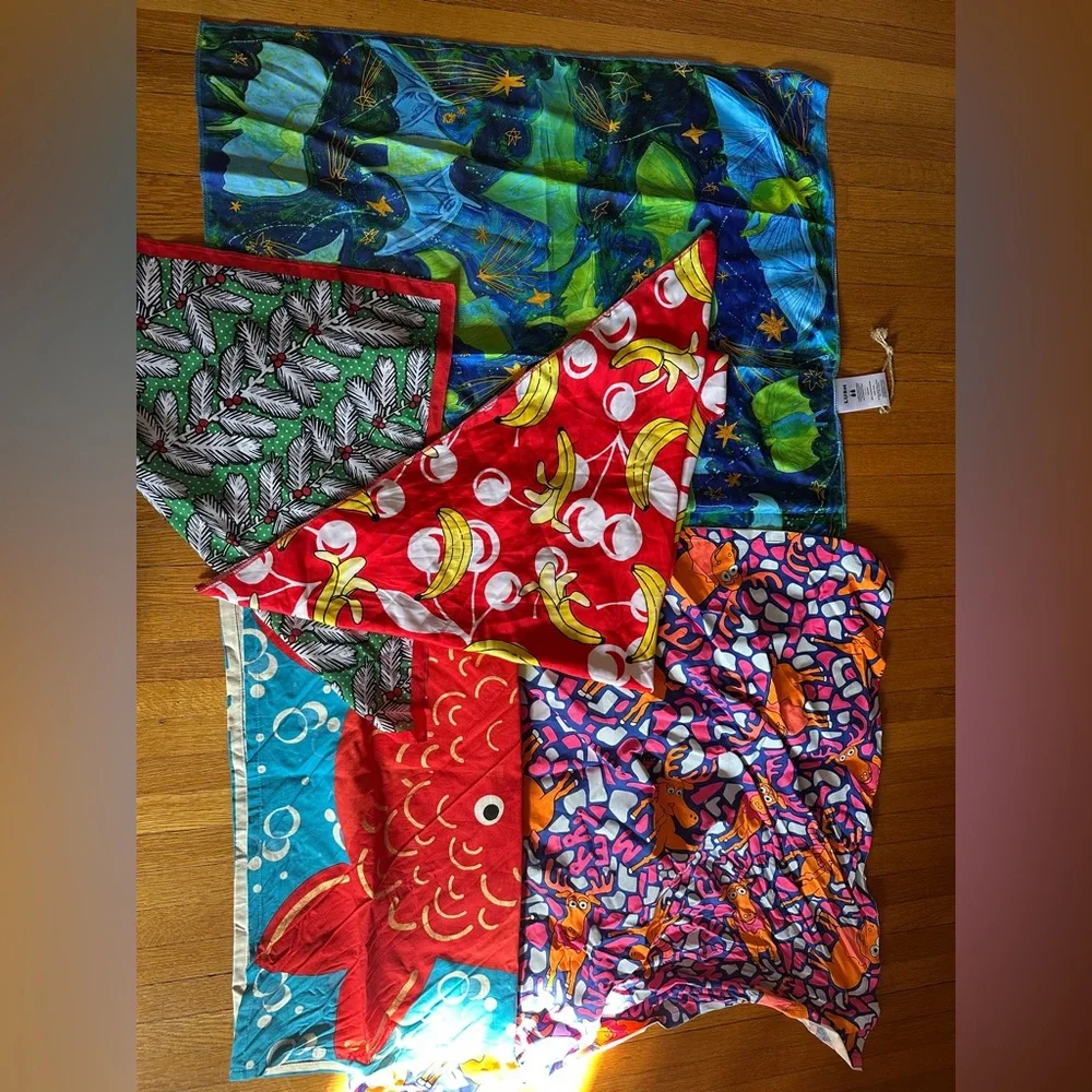 Lot of Lush Square Fabric Wraps for Gifts and Use